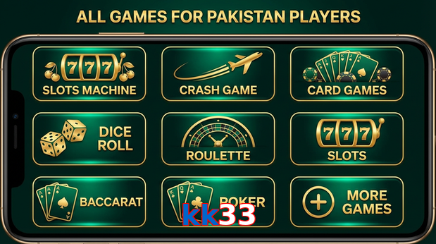 Main screen of Kk33 games page for PK players